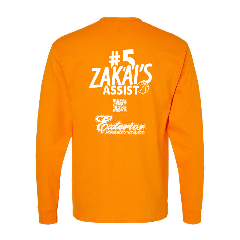 Zakai's Assist Raise the Roof LS Tee - TN Orange